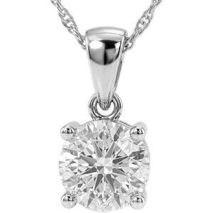Diamond Pendant Necklace | 1 1/2 CTTW Lab Diamond Necklace for Women | Real 14k